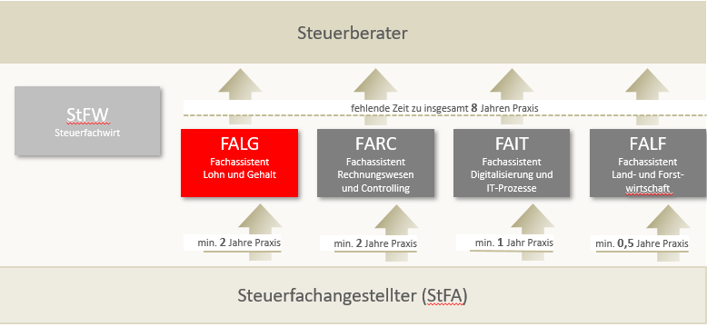 Steuerfachangestellte und Steuerfachwirte können sich zu Fachassistenten weiterbilden. Der Fachassistent Lohn&Gehalt ist einer der vier möglichen Fachassistenten.